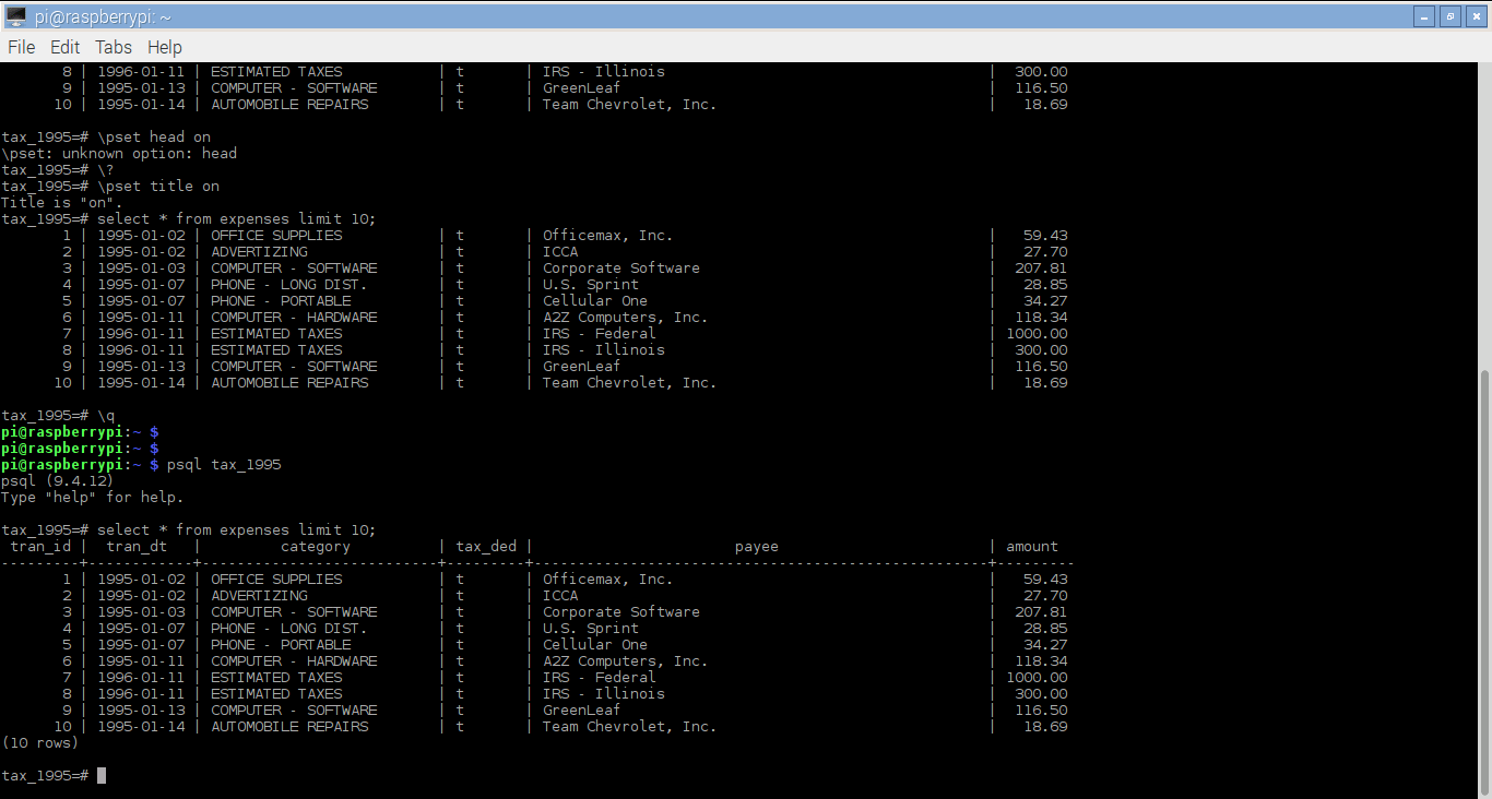 Pi after import image