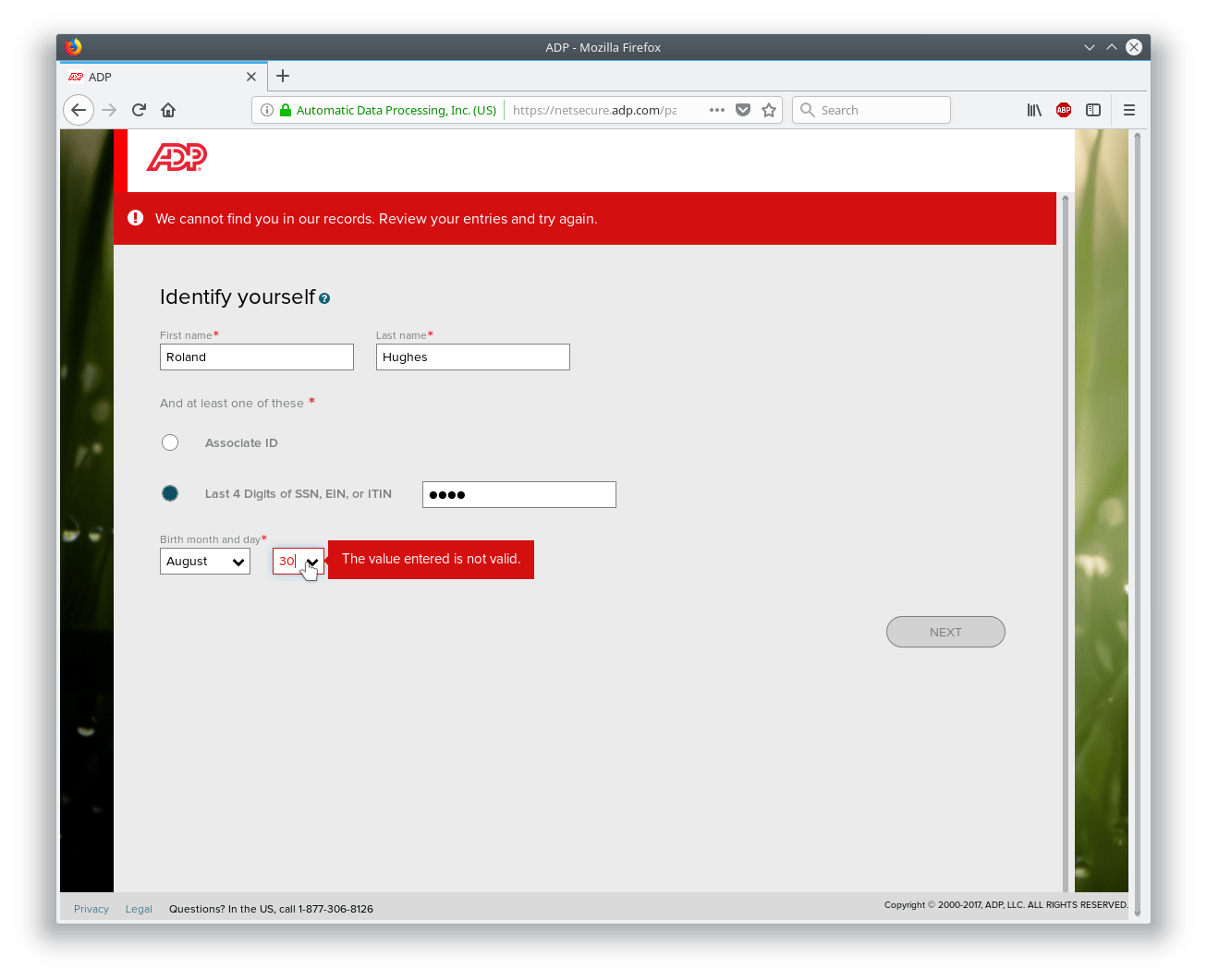 ADP timesheet account setup image