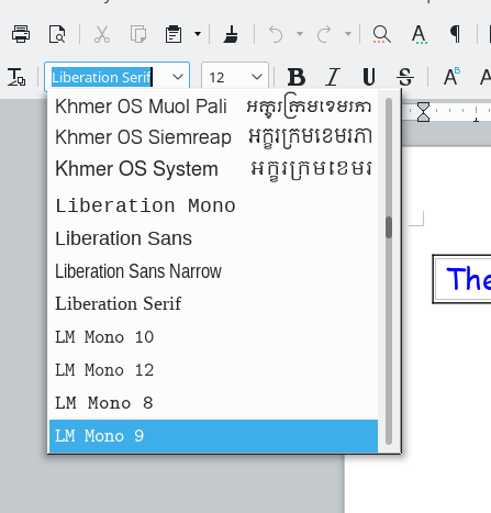 LO Fonts on OpenSUSE image