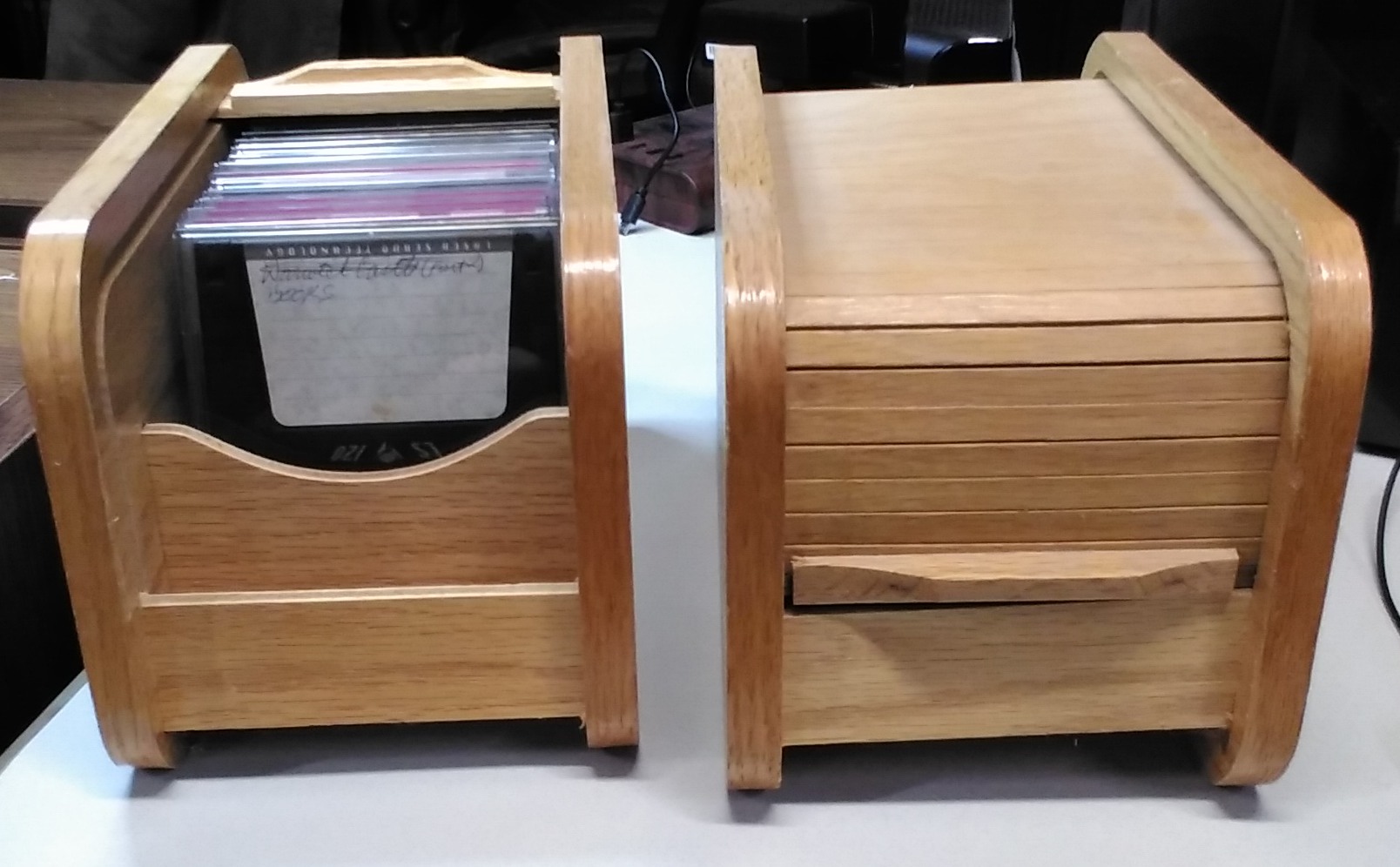 wood floppy storage